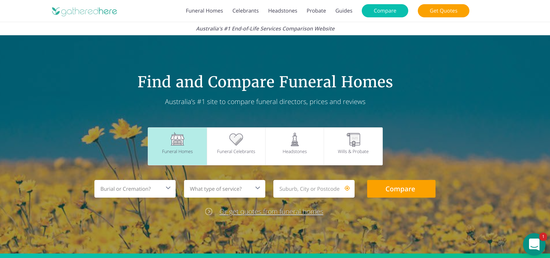 Death Care Industry_ Gathered Here Home page