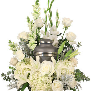 Death care industry _ White cremation florals